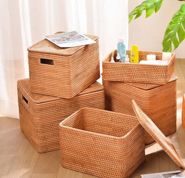 Storage Baskets for Toys, Rectangular Storage Basket for Shelves, Storage Basket with Lid, Storage Baskets for Bathroom, Storage Baskets for Clothes-artworkcanvas