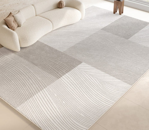 Abstract Modern Rugs for Living Room, Modern Rugs under Dining Room Table, Contemporary Modern Rugs Next to Bed, Simple Grey Geometric Carpets for Sale-artworkcanvas