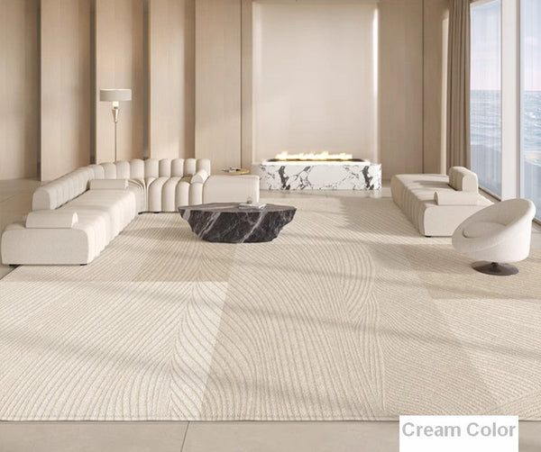 Bedroom Modern Rugs, Large Modern Rugs for Living Room, Dining Room Geometric Modern Rugs, Cream Color Contemporary Modern Rugs for Office-artworkcanvas