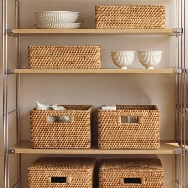 Storage Baskets for Toys, Rectangular Storage Basket for Shelves, Storage Basket with Lid, Storage Baskets for Bathroom, Storage Baskets for Clothes