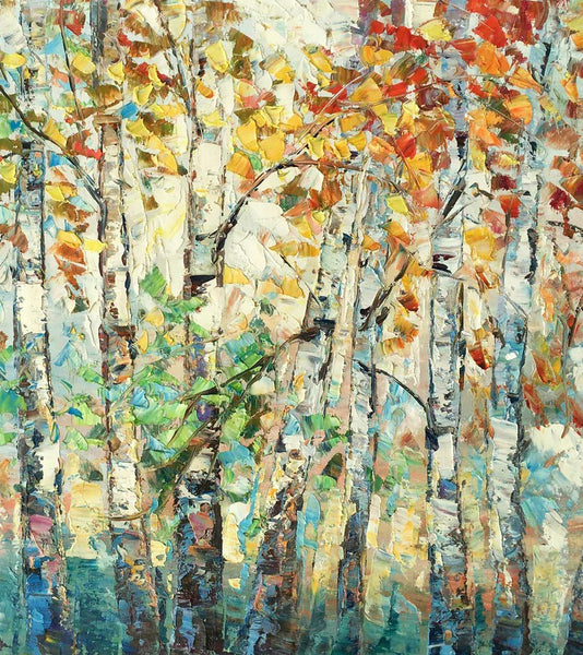 Autumn Tree Painting, Forest Tree Painting, Landscape Painting for Living Room, Buy Paintings Online, Custom Original Painting-artworkcanvas