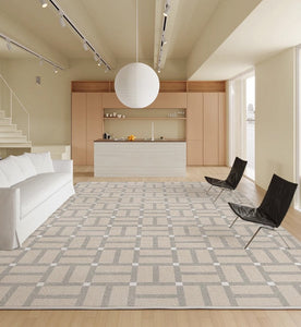 Modern Soft Rugs under Dining Room Table, Geometric Contemporary Modern Rugs Next to Bed, Abstract Area Rugs for Living Room, Modern Carpets for Office-artworkcanvas