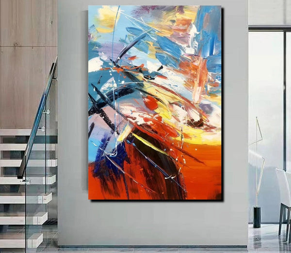 Acrylic Canvas Paintings, Large Painting on Canvas, Living Room Modern Paintings, Modern Abstract Painting for Office-artworkcanvas