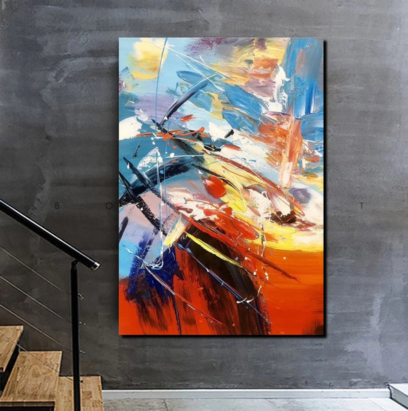 Acrylic Canvas Paintings, Large Painting on Canvas, Living Room Modern Paintings, Modern Abstract Painting for Office-artworkcanvas