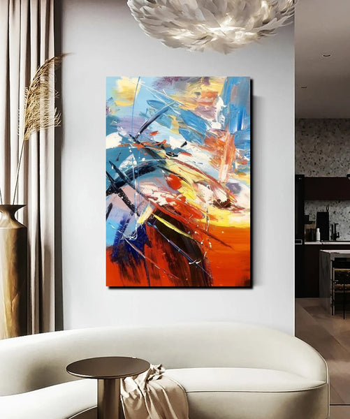 Acrylic Canvas Paintings, Large Painting on Canvas, Living Room Modern Paintings, Modern Abstract Painting for Office-artworkcanvas