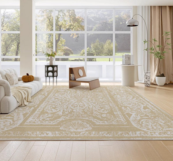 Living Room Contemporary Modern Rugs, Mid Century Modern Rugs for Interior Design, Soft Rugs under Coffee Table, Thick French Style Modern Rugs for Dining Room-artworkcanvas