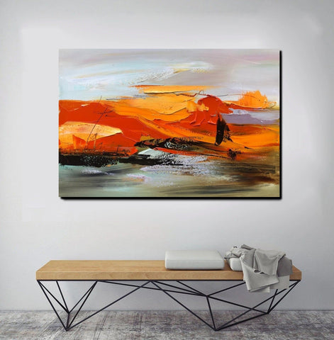 Large Painting for Living Room, Acrylic Paintings on Canvas, Large Paintings Behind Sofa, Heavy Texture Painting, Buy Paintings Online-artworkcanvas