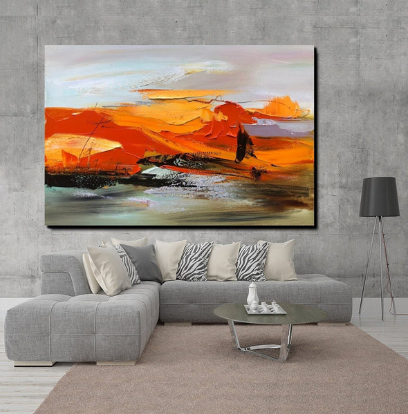 Large Painting for Living Room, Acrylic Paintings on Canvas, Large Paintings Behind Sofa, Heavy Texture Painting, Buy Paintings Online-artworkcanvas