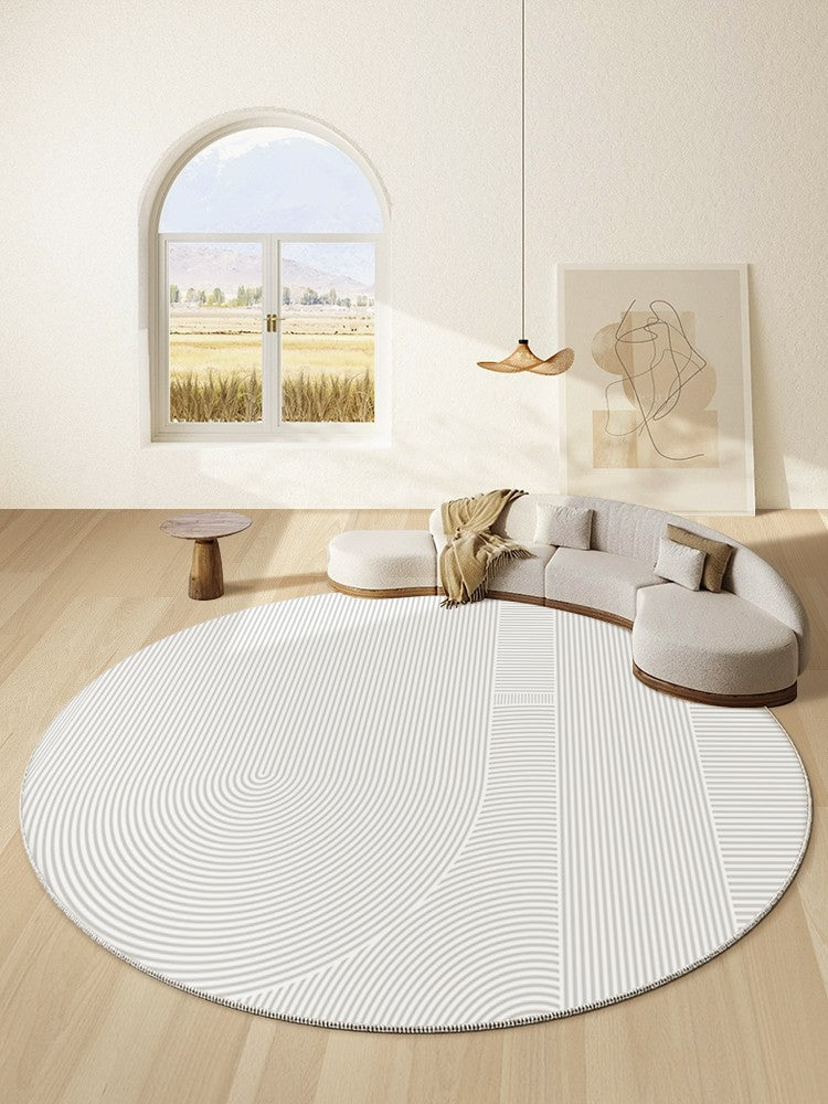 Unique Round Rugs under Coffee Table, Large Modern Round Rugs for Dining Room, Circular Modern Rugs for Bedroom, Contemporary Modern Rug Ideas for Living Room-artworkcanvas