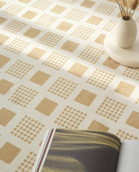 Dining Room Modern Floor Carpets, Modern Rug Ideas for Bedroom, Chequer Modern Rugs for Living Room, Contemporary Soft Rugs Next to Bed-artworkcanvas