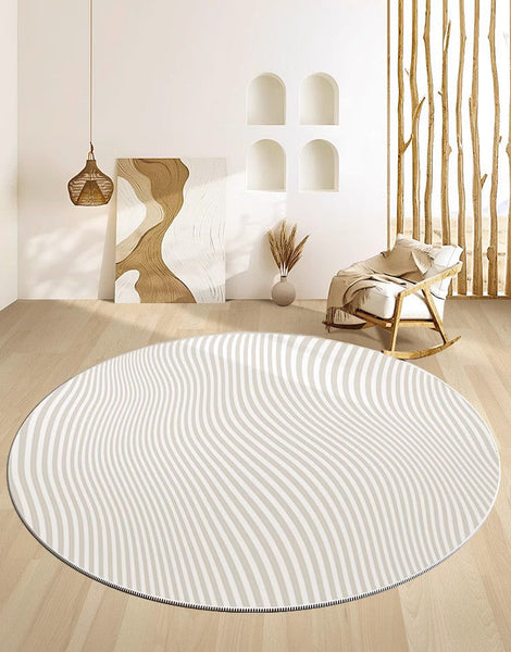 Contemporary Modern Rug Ideas for Living Room, Thick Round Rugs under Coffee Table, Modern Round Rugs for Dining Room, Circular Modern Rugs for Bedroom-artworkcanvas