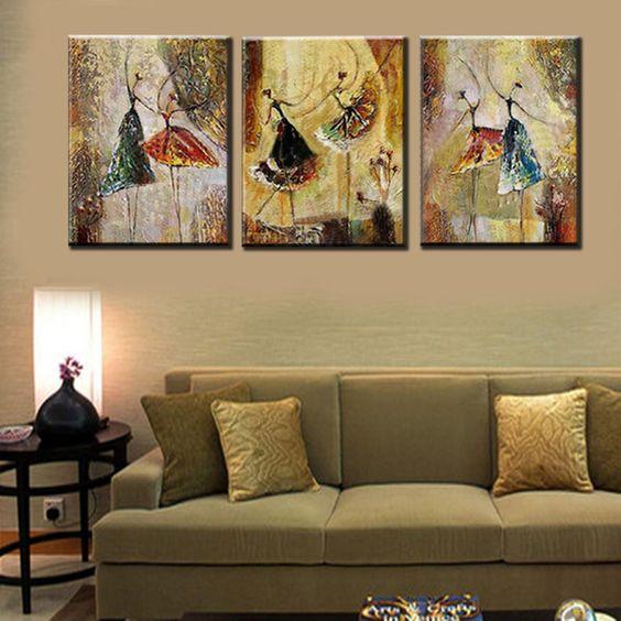Simple Wall Art Ideas for Living Room, Ballet Dancer Painting, Large A –  artworkcanvas
