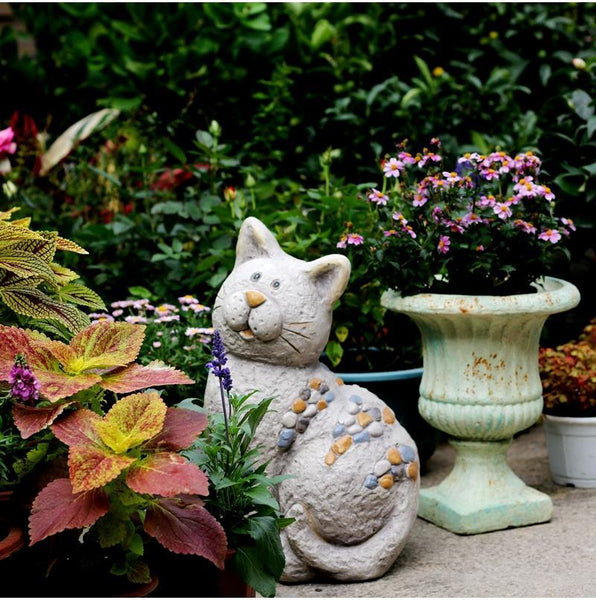 Large Lovely Cat Statue for Garden Courtyard Ornament, Animal Statue, Villa Outdoor Decor Gardening Ideas-artworkcanvas