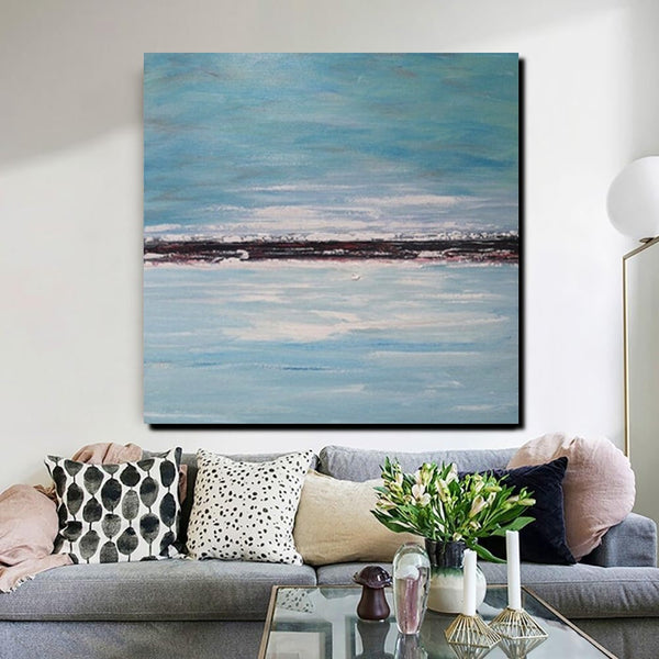 Large Paintings for Sale, Simple Abstract Paintings, Seascape Acrylic Paintings, Living Room Wall Art Painting, Original Landscape Paintings-artworkcanvas