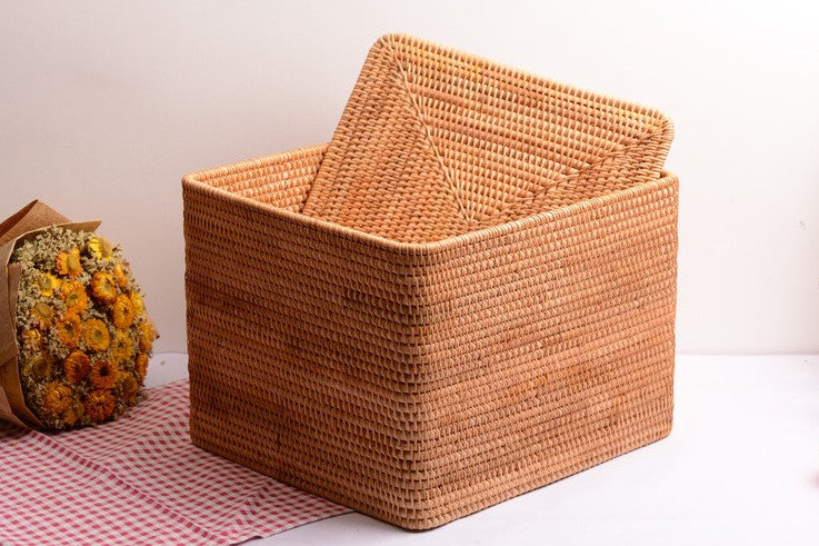 Rattan Basket New Handwoven Storage Basket Rattan Storage - Temu