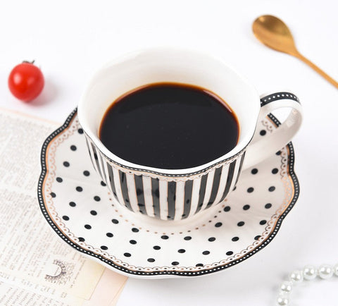 Elegant Modern Ceramic Coffee Cups, Creative Bone China Porcelain Tea Cup Set, Unique Porcelain Cup and Saucer, Afternoon British Tea Cups-artworkcanvas