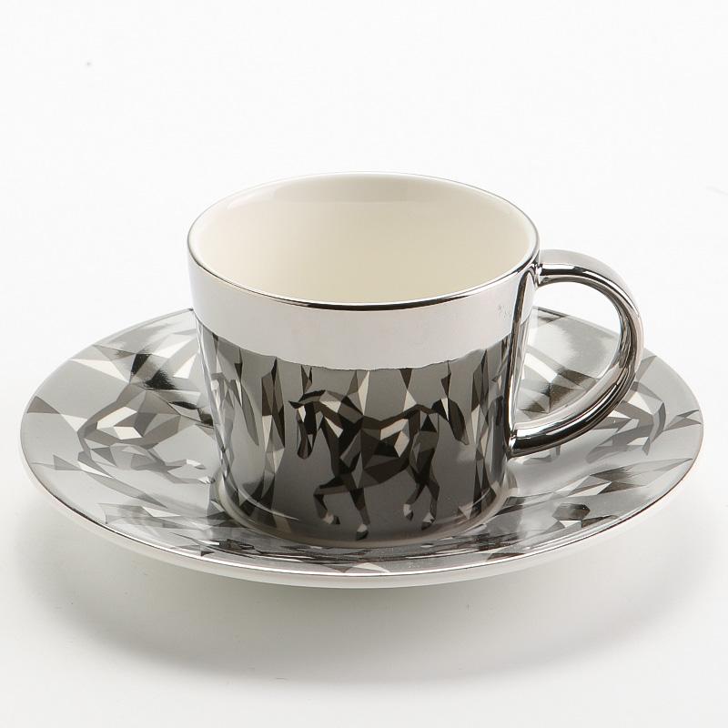 Silver Disc Glass Senior Sense Glass Coffee Cup Set Creative Mug Light  Luxury Good Thing Afternoon Tea Set Latte Cup Drinkware - AliExpress
