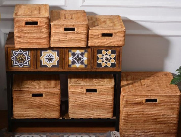 Storage Basket with Lid, Storage Baskets for Toys, Rectangular Storage –  Paintingforhome