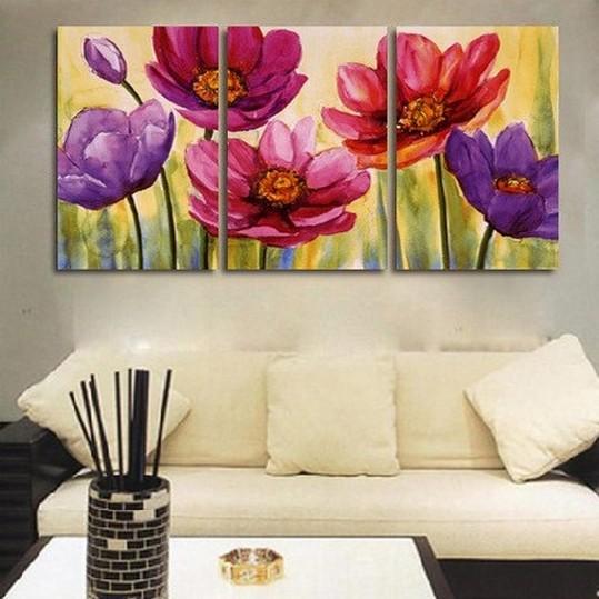 Hand Painted Tree Oil Painting - Modern Blooming Flowers Large
