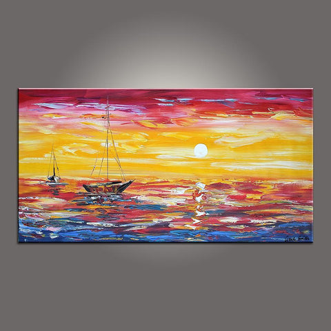 Contemporary Art, Boat Painting, Modern Art, Art Painting, Abstract Art, Abstract Art Painting, Living Room Wall Art, Canvas Art-artworkcanvas