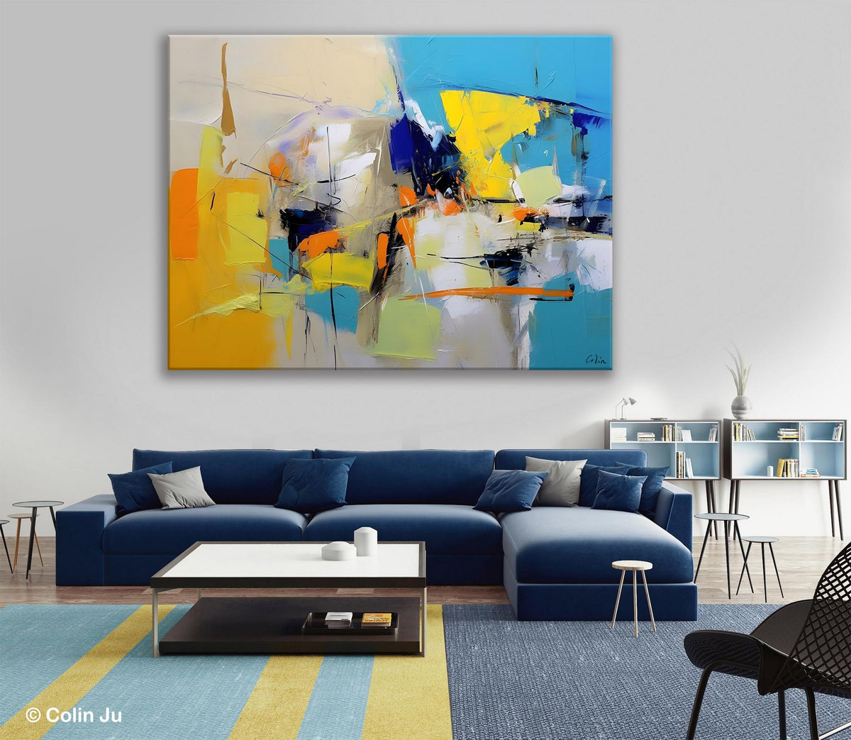 Simple Modern Abstract Art, Hand Painted Canvas Art, Original Wall Art ...