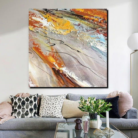 Living Room Modern Paintings, Simple Abstract Paintings, Abstract Contemporary Paintings, Heavy Texture Painting, Hand Painted Canvas Art-artworkcanvas