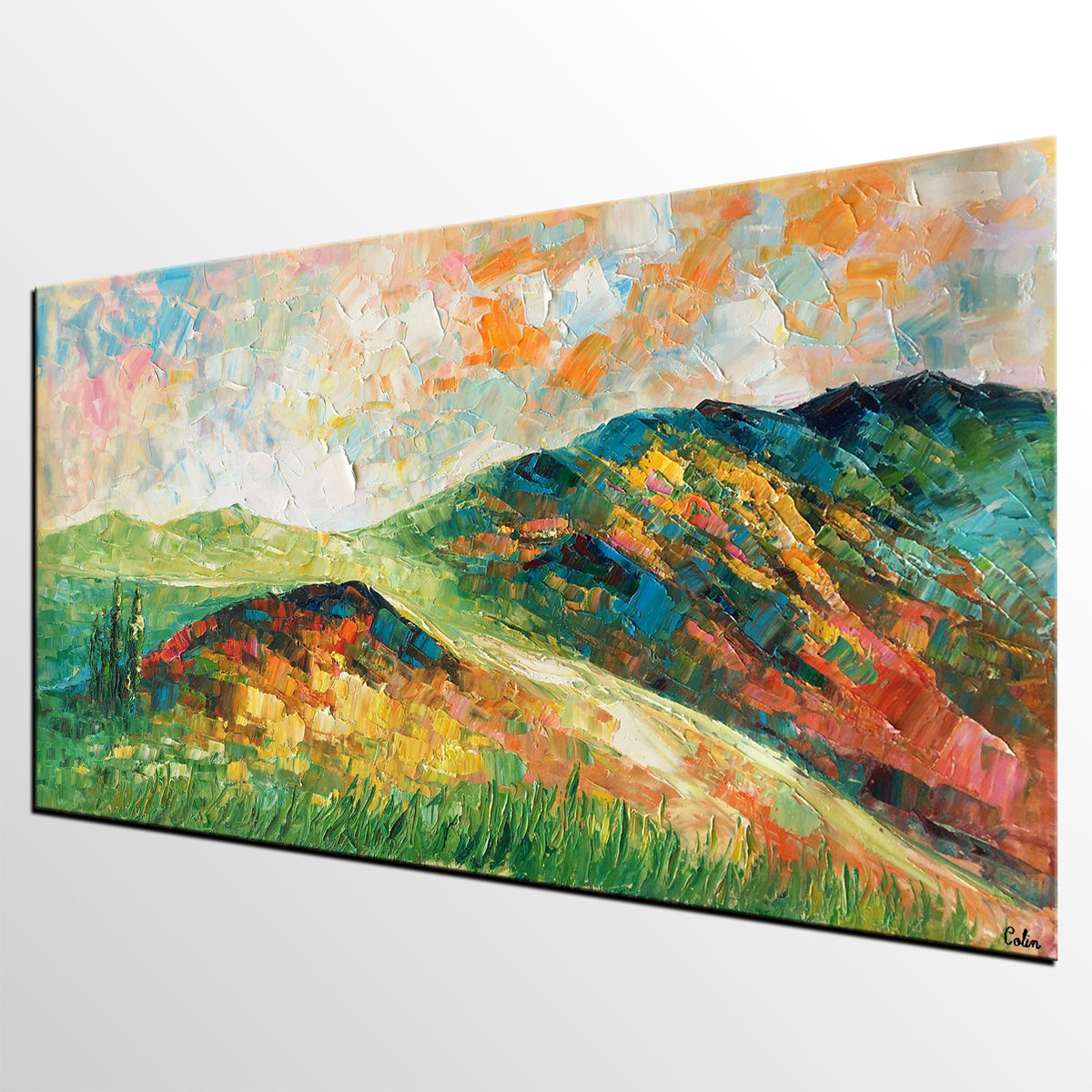 Mountain Landscape Painting, Landscape Painting, Custom Abstract Oil P ...