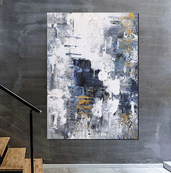 Living Room Abstract Wall Art Ideas, Large Acrylic Canvas Paintings, Large Wall Art Ideas, Impasto Painting, Simple Modern Abstract Painting-artworkcanvas