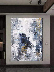 Living Room Abstract Wall Art Ideas, Large Acrylic Canvas Paintings, Large Wall Art Ideas, Impasto Painting, Simple Modern Abstract Painting-artworkcanvas