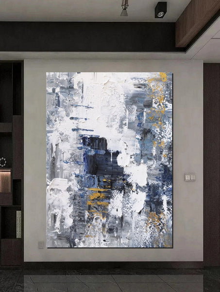 Living Room Abstract Wall Art Ideas, Large Acrylic Canvas Paintings, Large Wall Art Ideas, Impasto Painting, Simple Modern Abstract Painting-artworkcanvas