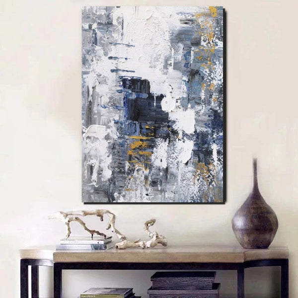 Living Room Abstract Wall Art Ideas, Large Acrylic Canvas Paintings, Large Wall Art Ideas, Impasto Painting, Simple Modern Abstract Painting-artworkcanvas