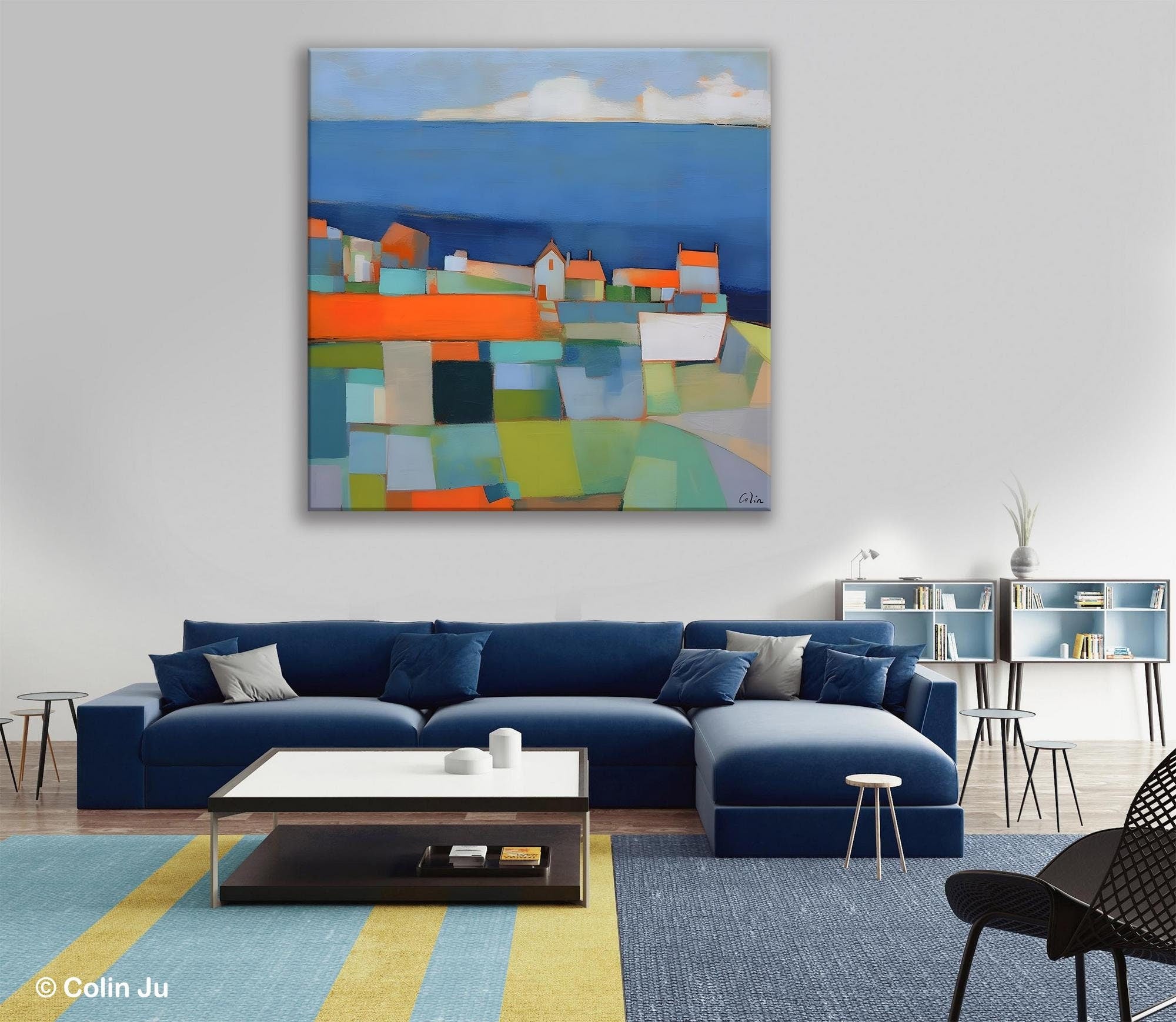 Landscape Canvas Paintings, Original Abstract Wall Art Paintings, Modern Wall Art Painting for Living Room, Acrylic Painting on Canvas-artworkcanvas