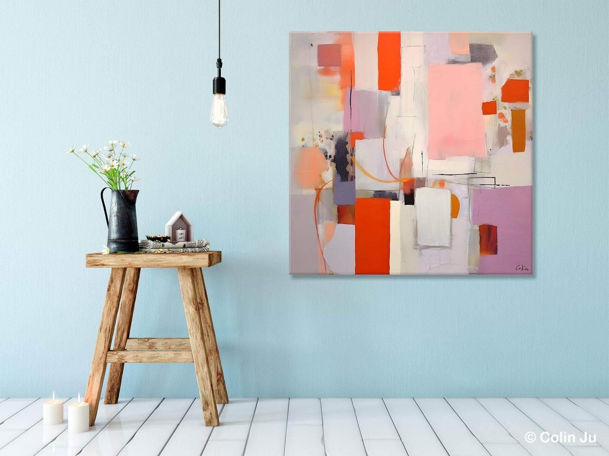 Original Abstract Wall Art, Modern Canvas Paintings, Large Abstract Painting for Bedroom, Modern Acrylic Artwork, Contemporary Canvas Art-artworkcanvas