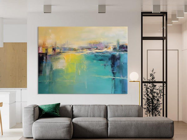 Original Canvas Artwork, Contemporary Acrylic Painting on Canvas, Large Painting for Dining Room, Simple Abstract Art, Wall Art Paintings-artworkcanvas