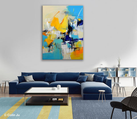 Original Canvas Wall Art, Oversized Contemporary Acrylic Paintings, Modern Abstract Paintings, Extra Large Canvas Painting for Living Room-artworkcanvas