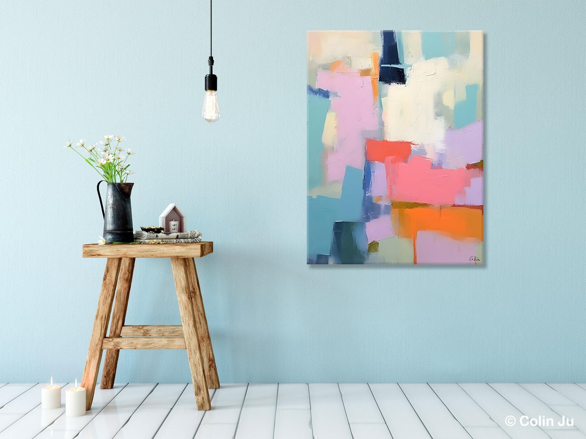 Contemporary Paintings on Canvas, Large Wall Art Painting for Dining Room, Original Abstract Wall Art, Oversized Abstract Wall Art Paintings-artworkcanvas