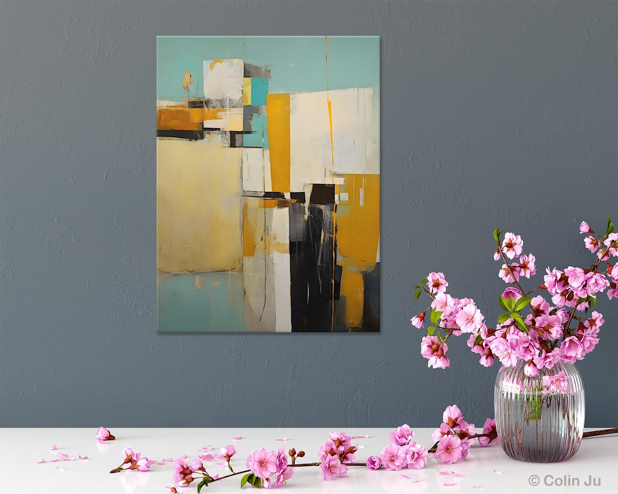 Oversized Abstract Wall Art Paintings, Original Modern Artwork, Large Wall Art Painting for Bedroom, Contemporary Acrylic Painting on Canvas-artworkcanvas