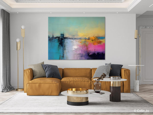 Hand Painted Original Canvas Wall Art, Abstract Landscape Paintings for Bedroom, Modern Landscape Artwork, Contemporary Acrylic Paintings-artworkcanvas