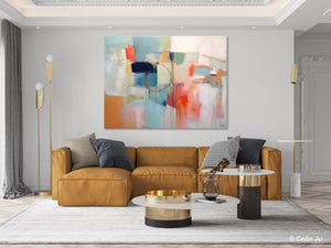 Large Modern Canvas Art, Original Abstract Art Paintings, Hand Painted Acrylic Painting on Canvas, Large Wall Art Painting for Dining Room-artworkcanvas