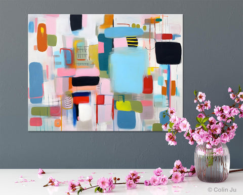 Original Abstract Art, Hand Painted Canvas Art, Modern Wall Art Ideas for Dining Room, Large Canvas Paintings, Contemporary Acrylic Painting-artworkcanvas