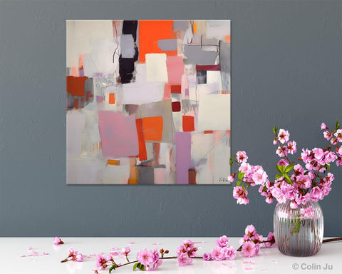 Modern Acrylic Artwork, Original Modern Paintings, Contemporary Canvas Art, Heavy Texture Canvas Art, Large Abstract Painting for Bedroom-artworkcanvas