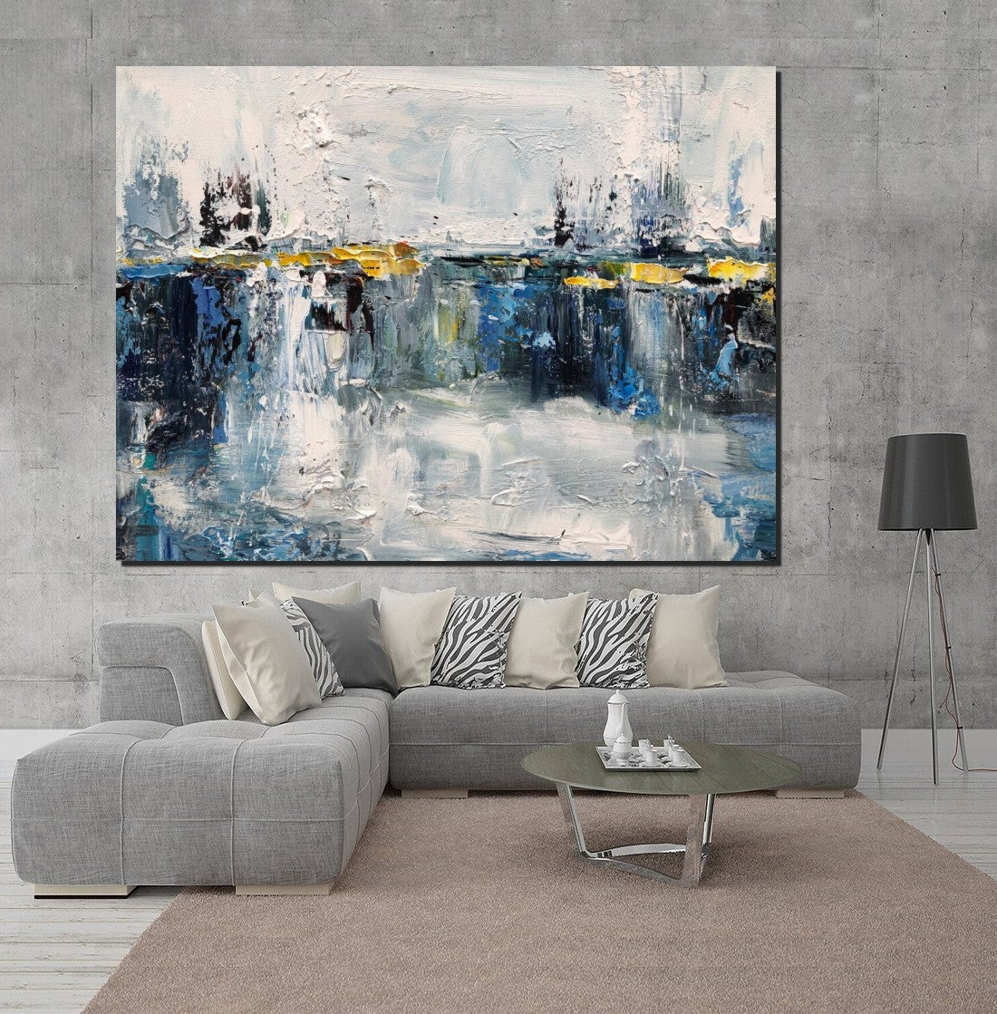 Living Room Wall Art Painting, Extra Large Acrylic Painting, Simple Mo ...