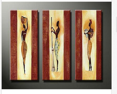 Living Room Abstract Painting, African Woman Painting, African Girl Art, Abstract Figure Art-artworkcanvas