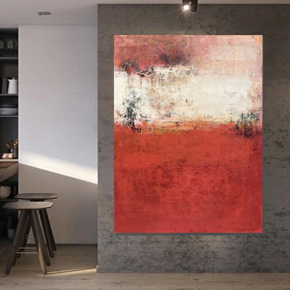 Canvas Painting for Living Room, Huge Contemporary Abstract Artwork, Red Abstract Painting Ideas for Interior Design, Modern Wall Art Painting-artworkcanvas