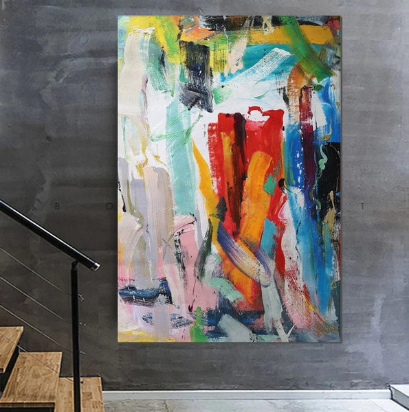 Modern Contemporary Artwork, Buy Paintings Online, Colorful Abstract Acrylic Paintings for Living Room, Heavy Texture Canvas Art, Impasto Wall Art Paintings-artworkcanvas