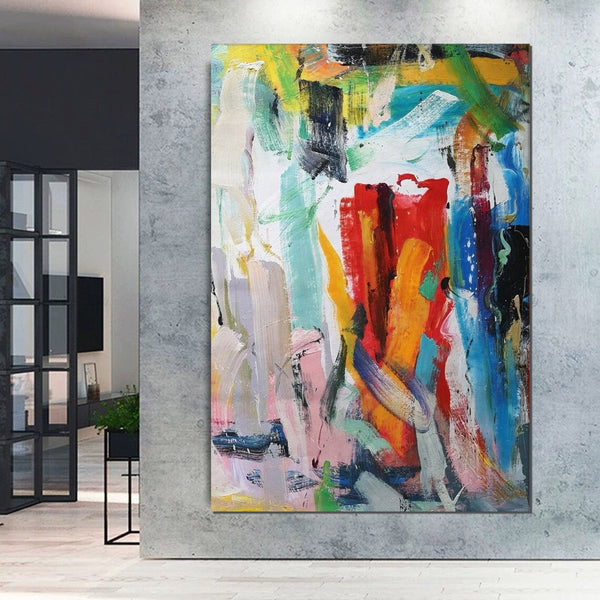 Modern Contemporary Artwork, Buy Paintings Online, Colorful Abstract Acrylic Paintings for Living Room, Heavy Texture Canvas Art, Impasto Wall Art Paintings-artworkcanvas